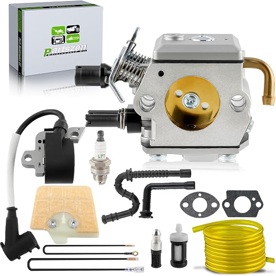 MS360 Carburetor Ignition Coil Kit for Stihl MS340 MS350 MS 360Pro Chainsaw for Tillotson 40-HE-20A for Zama C3A-S31A Carb Replace 1125-120-0651 with Tune Up Parts Air Filter