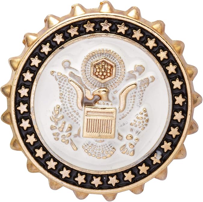 Knighthood Brooch Pin British Pointed Star with Sailing Eagle Bottle Cap Lapel Pin Brooch (Gold) (Alloy)