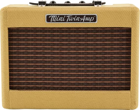 Fender Mini Deluxe Electric Guitar Amp, Portable Guitar Amp, 3 Watts, 7.48Dx11.42Wx3.54H Inches, Tweed