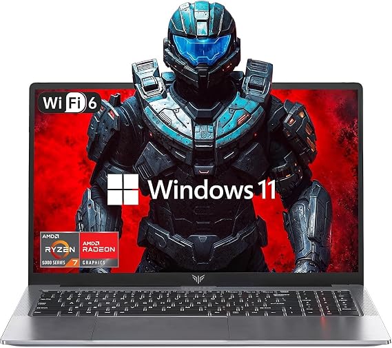 KAIGERR Light Gaming Laptop, 2026 Laptop with AMD Ryzen 7 5700U (8C/16T, Up to 4.3GHz), 16GB DDR4 512GB NVMe SSD Laptop Computer, Supports upgrading to 64GB, 15.6-inch FHD Display, WiFi 6