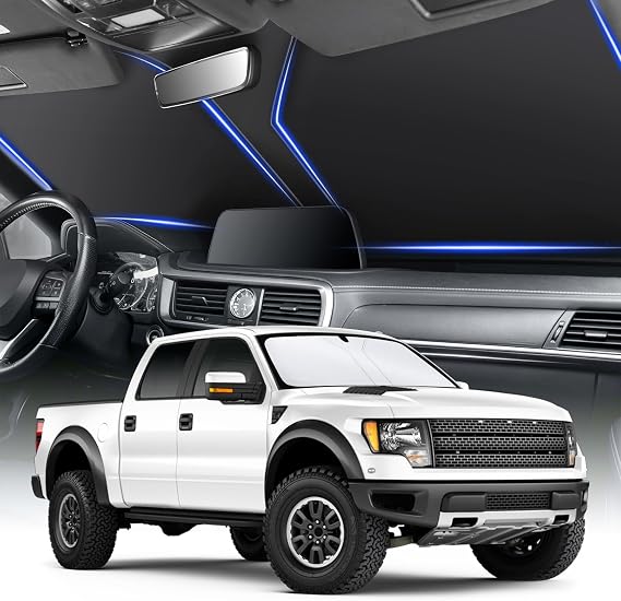 SINGARO 300T Universal Car Windshield Sun Shade, Foldable Reflective for Windshield & Window Shades with Overlapping Design, Car Interior Accessories (68.8" L x 35" W)