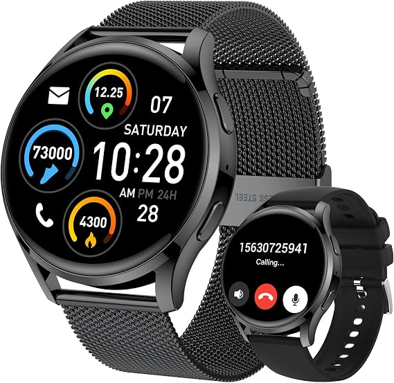 Smart Watch for Men Women Fitness: Waterproof Make/Answer Call Smart Watches for Men Digital Mens Watches Running Step Tracker Smartwatch Android Phones iPhone Samsung Compatible Heart Rate Monitor