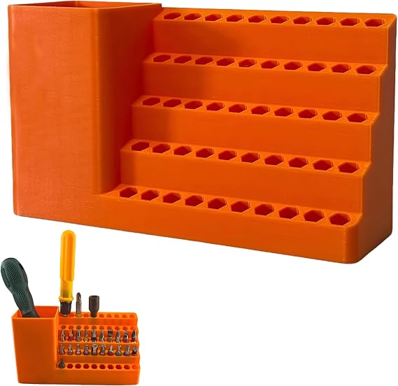 50 Slots Drill Bit Organizer Holder, 1/4" Hex Shaft Screwdriver Bits Storage Case with Wall Mount, Screw Bit Holder Storage Box for Garage Workshop