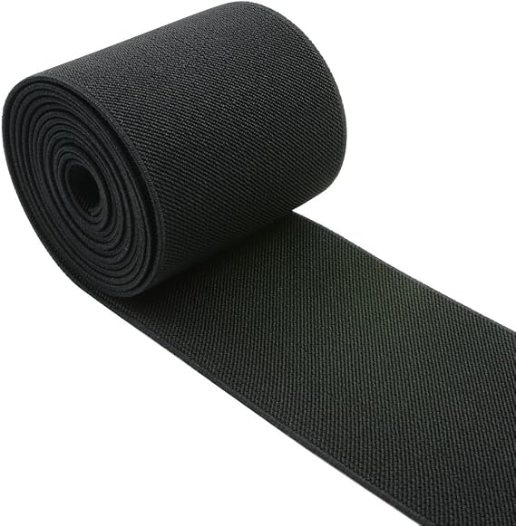 Strapcrafts 3-Inch Wide by 2-Yard Colored Woven Elastic Band,Black 13110