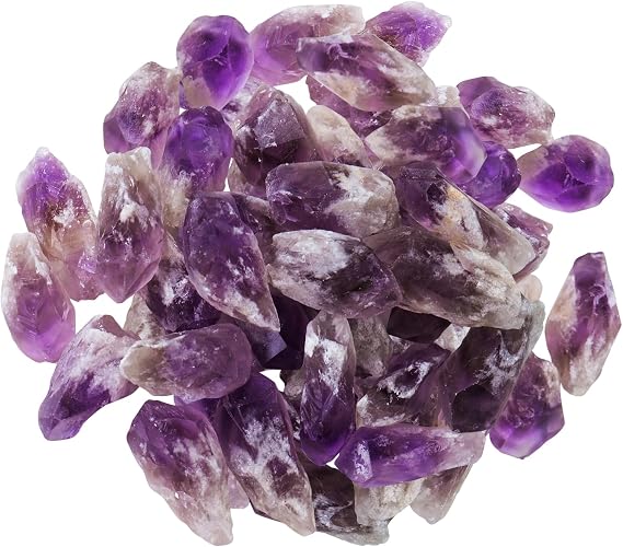 Apengshi 0.97 lb (440g) Natural Amethyst Crystal Points Irregular Rough Crystal Stone Raw Crystal Gemstones Bulk Chakra Stones Meditation Reiki Collect Handmade DIY