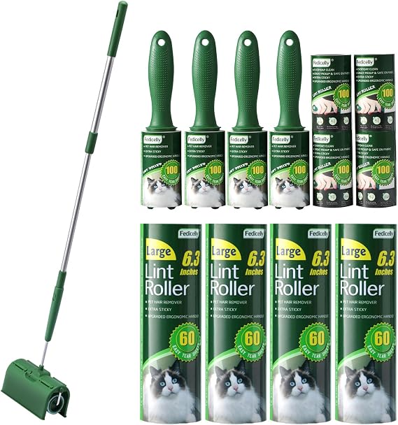 Fedicelly Lint Rollers Pet Hair Extra Sticky Clothes,Cat Dog Hair Remover Laundry Furniture Carpet,Total 800 Sheets Lint Remover Brush for Couch