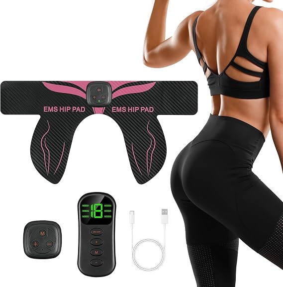 AOOWU EMS Butt Trainer, 6 Modes & 18 Intensities Targeted Stimulation of the Butt Muscles, Buttock Muscle Stimulator, Buttocks Toner Hip Trainer for Men and Women, Tightening & Toning Muscles