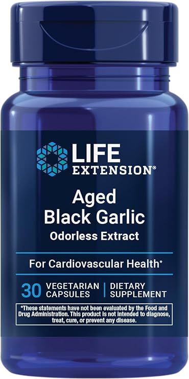 Life Extension Aged Black Garlic, Heart Health Support, 30 Capsules