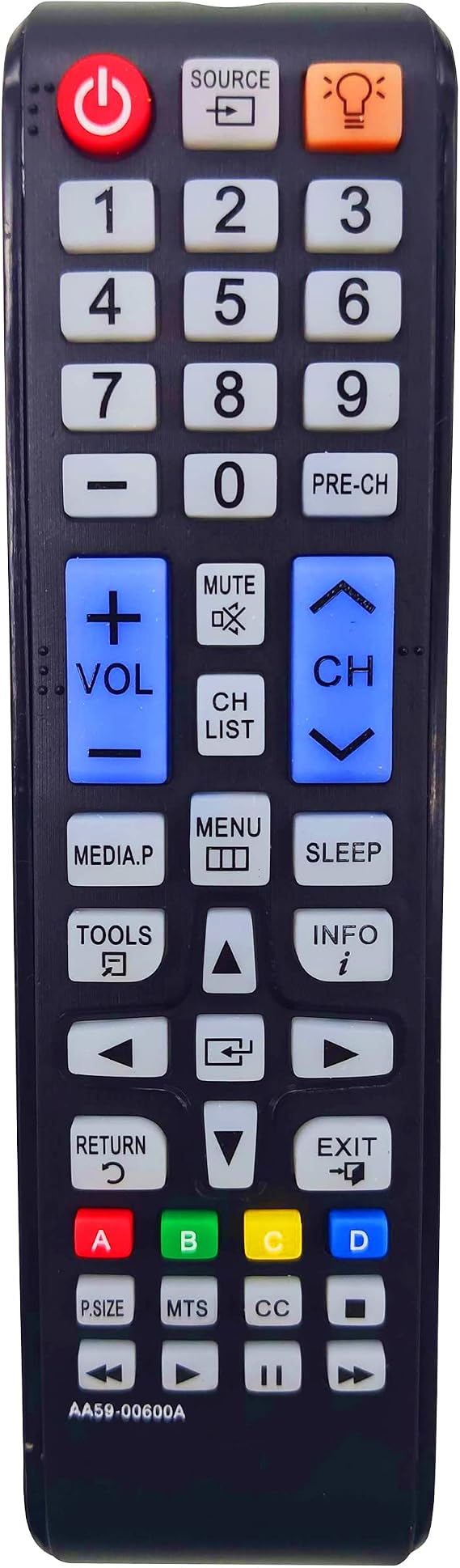 AA59-00600A TV Remote Control for Samsung UN50EH5050F, UN50EH6000F, UN50EH6050F, UN50F5000AF, UN55EH6000F, UN55EH6050F, UN55ES6150F, UN60EH6000F, UN60EH6050F, UN65EH6000F, UN65EH6050F