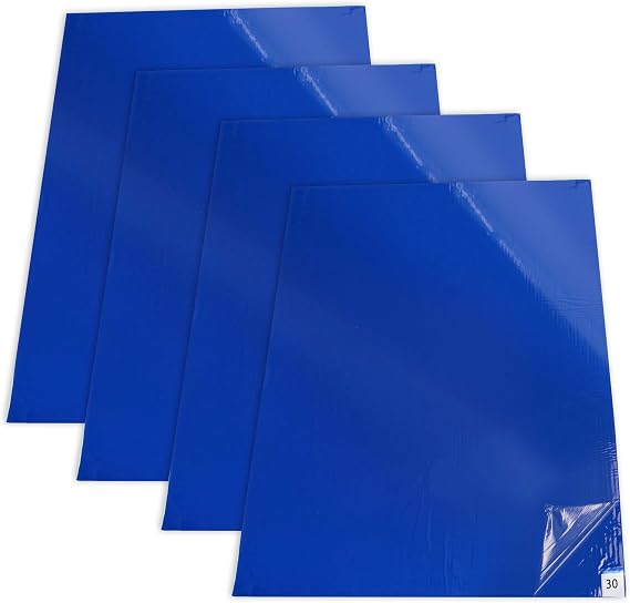 Master Elite Sticky Tacky Adhesive Cleanroom Floor Mats, 24" x 36", Blue | 4 Packs of 30 Sheets Each - For Laboratory, Paint Spray Booth, Construction Sites - Trap Remove Dirt, Shoe & Pet Debris