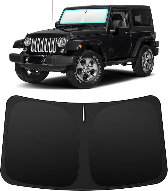 INSAUTO Custom Fit Windshield Sun Shade for Jeep Wrangler TJ JK 1997-2018