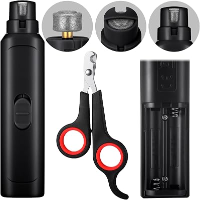 Lasnten 2 Pcs Bird Nail Grinder with Clipper Bird Nail Trimmer File Pet Grooming Tool for Parrot Budgerigars Parakeets Myna Conure Finches LovebirdsBlack