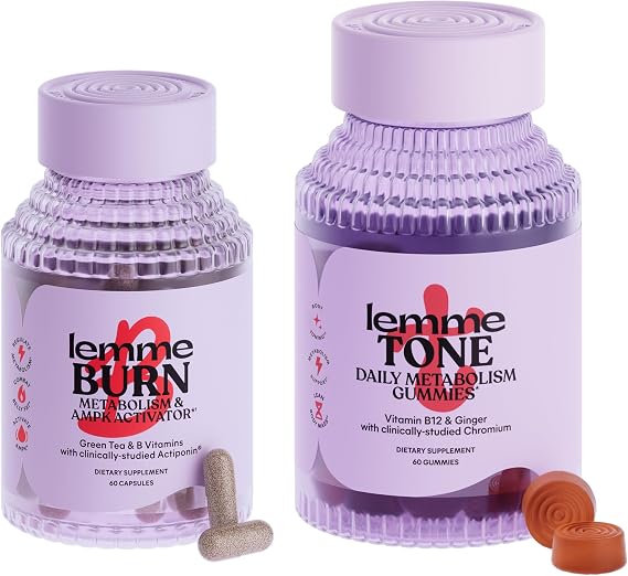 Lemme Daily Sculpt Bundle - Burn Capsules & Tone Gummies, Promote Lean Body Mass for Men & Women (60 ct Each)