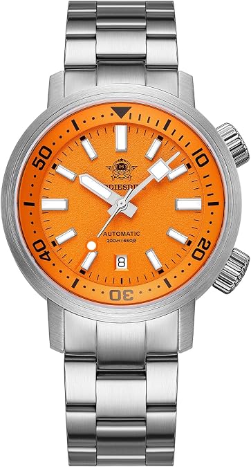 ADDIESDIVE Automatic Dive Watches for Men Internal Bezel 200 M Waterproof 8215 Mechanical Movement Super Lume Display Caseback Sandblasted Dial 42 MM Mens Analog Watch
