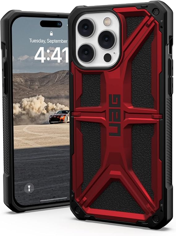 URBAN ARMOR GEAR iPhone 14 Pro Max 6.7 2022 Compatible Shockproof Case MONARCH Crimson