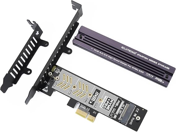ELUTENG M.2 NVMe PCIe Adapter with Aluminum Heatsink Low Profile Bracket