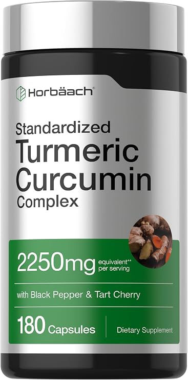 Horbaach Turmeric Curcumin Supplement | 180 Capsules