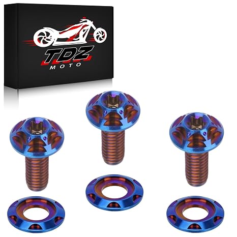 TDZ Blue Titanium Windshield Bolts, Windscreen Screws, Fairing Bolts for 1996-2013 Harley Electra Glide, Street Glide, Ultra Classic, Ultra Limited, Tri Glide,