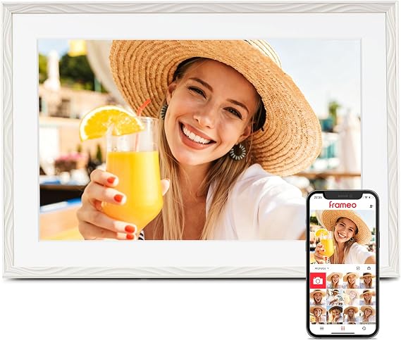Frameo Digital Picture Frame, 10.1 Inch Digital Photo Frame WiFi, 32GB | 1280*800 HD Touch Screen Digital Photo Frame for Wall, Share Photo Video, Birthday Gifts for Women, Wedding Gifts for Couple