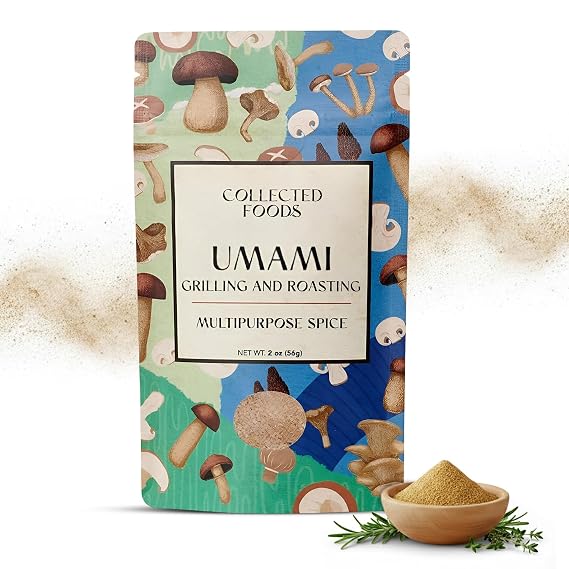 Premium Umami Mushroom Salt, No Additive, Gluten-Free, Non-GMO Great for Sauce, Soup, and Mushroom, Gourmet Umami Seasoning Blend | Handcrafted in Small Batches by Collected Foods - 2oz