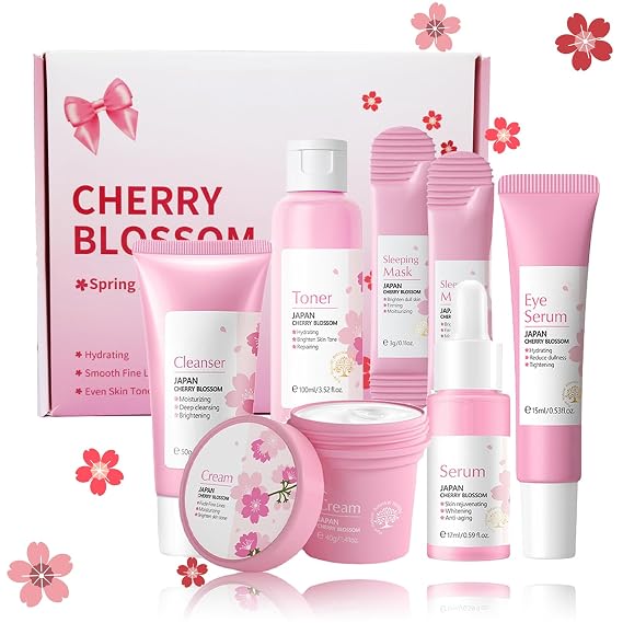 Sakura Skincare Set Christmas Birthday Gifts for Teen Girls | Skincare for Girls 10-12 - Kids Skin Care Set for girls Ages 8-12 - Kids Skin Care for Teens&Women