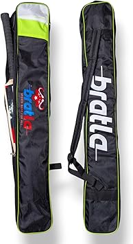 Cricket Bat Cover Bag Foam Padded, Adjustable Shoulder Strap - Secure and Convenient Cricket Gear Storage Bag Black/Green