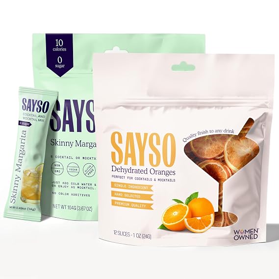 SAYSO Skinny Margarita Sticks & Dehydrated Oranges Set