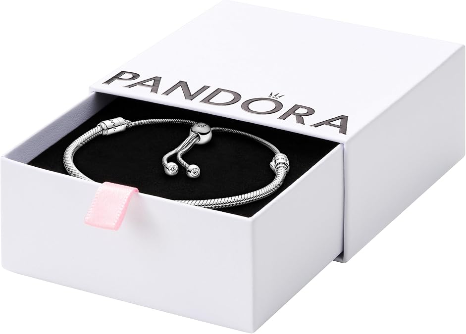 Pandora Snake Chain Bracelet 14K Rose Gold Plated Clear Cubic Zirconia