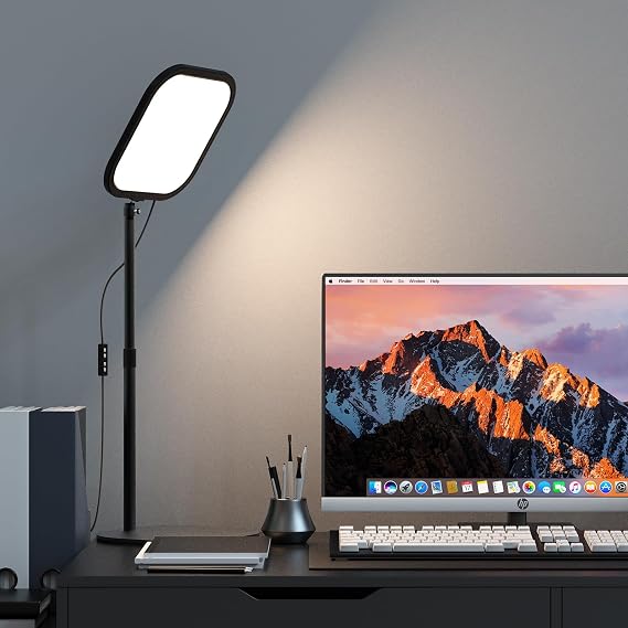 10in Zoom Lighting for Computer, Full-Screen LED Video Conference Light, Desk Ring Light with Stand and Phone Holder for Video Call, Webcam, Home Office, Podcast, Online Meeting, Live Streaming