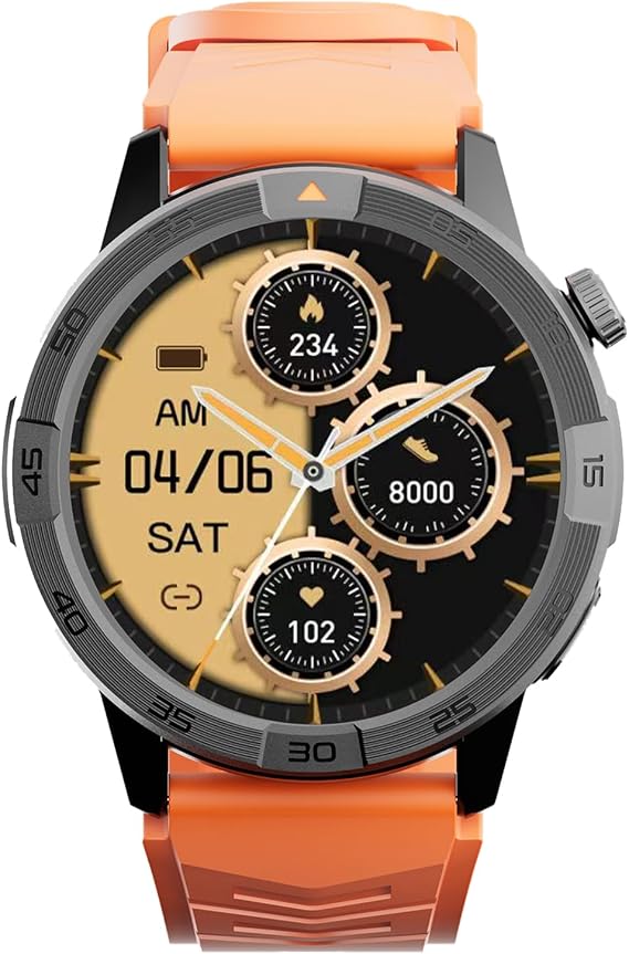 AGM L1 Pro Ultra Rugged Smartwatch with Offline Maps, 1.43" AMOLED Display, BT Calling/GPS/Gyroscope, 100+ Sport Modes, SpO2/Sleep/Stress Monitor, 5ATM Waterproof, Weather/Camera Control/2 Bands