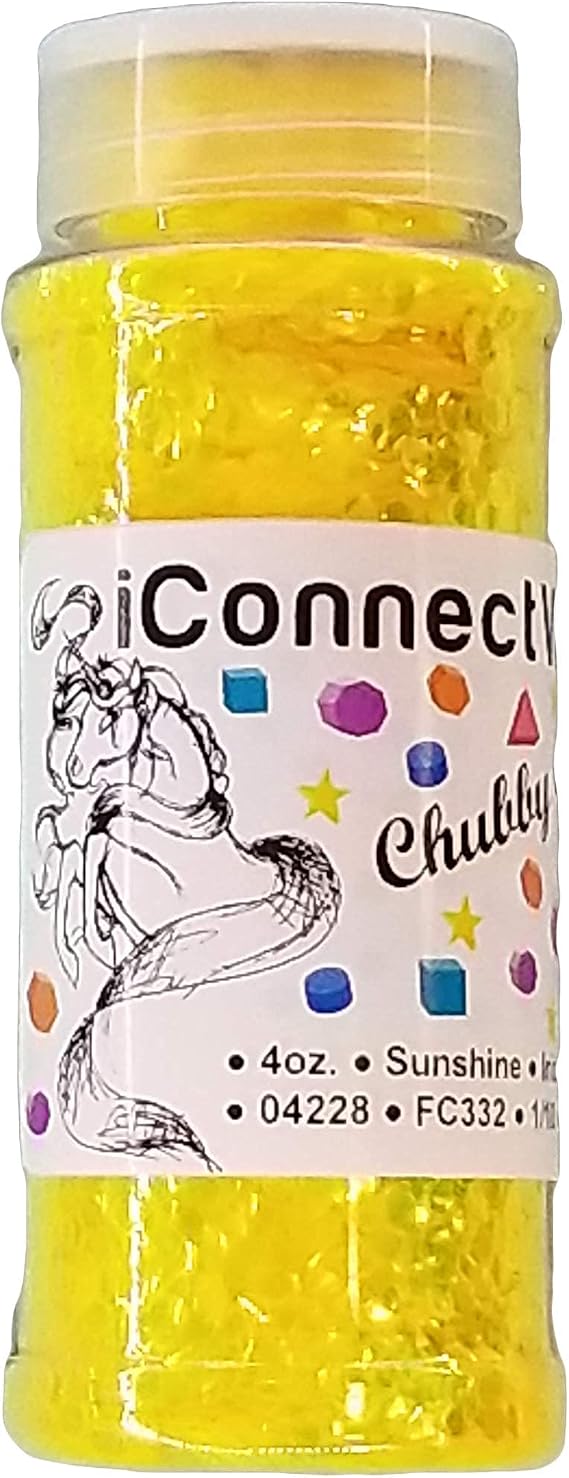 iConnectWith Glitter Sunshine Yellow, Chubby Iridescent Glitter; Multi-use for Crafts, Decorations, Nail Art, Makeup, Tumblers, Resin Art, and DIY Projects