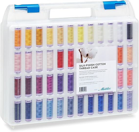 Mettler Silk-Finish Cotton Thread Case w/96 Spools, multiple