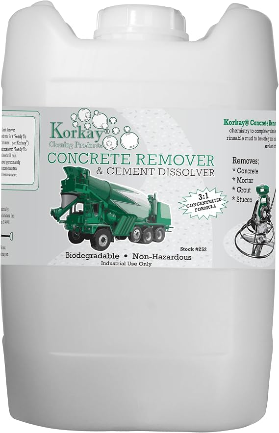 DIY Concrete Remover & Cement Dissolver Heavy-Duty, Great for Tools & Mixers - 5 Gallon