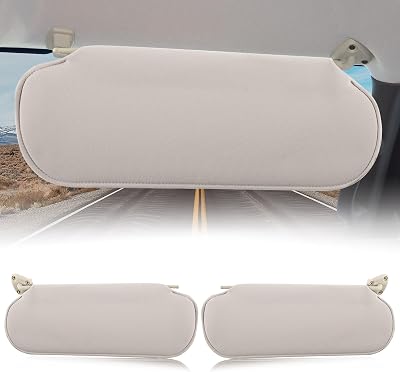 Car Sun Visor Fit for Chevrolet Express GMC Savana 1500 2500 3500 4500 1999-2019 Plate for Blocking Sunlight 84054688 84054695 Beige, Left and Right Pairs