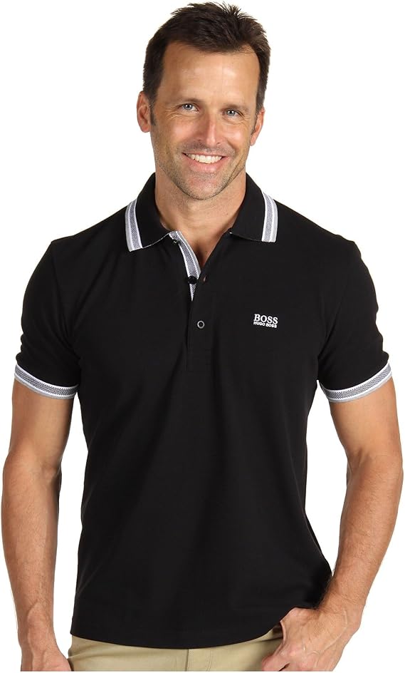 BOSS Men's Paddy Polo Shirt, Black, XXL