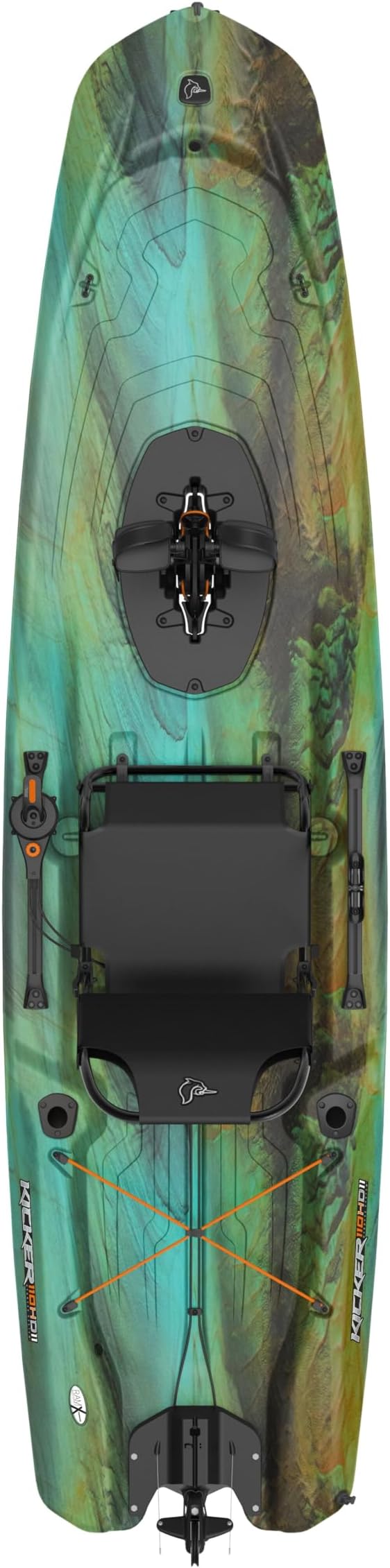 Pelican Catch Kicker 110 HDII - Sit on top Fishing Angler Pedal Kayak - Amazonia - HyDryve II Pedal System - Stable - 11 ft