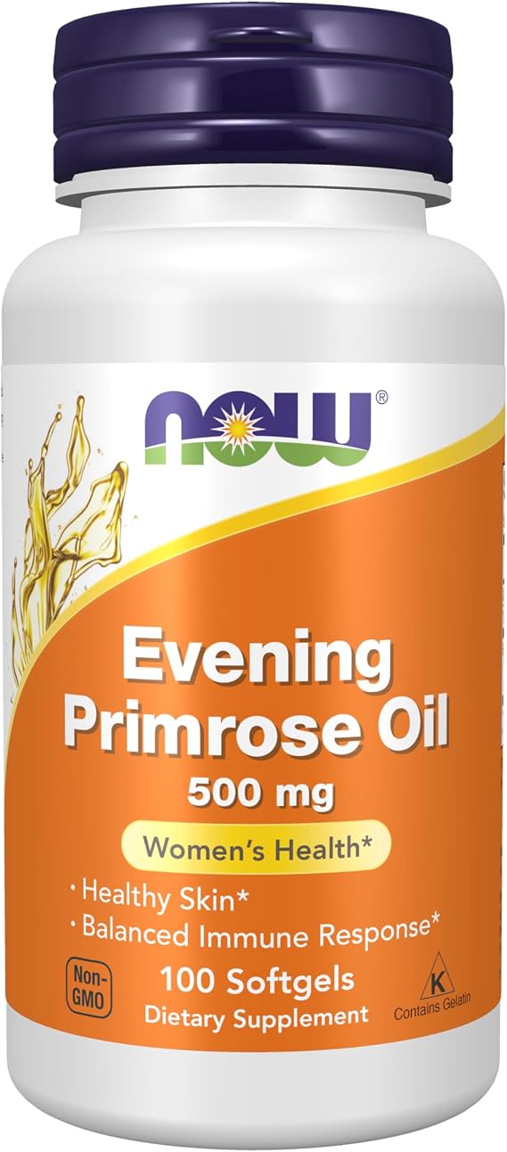 NOW Foods Supplements, Evening Primrose Oil 500 mg with Naturally Occurring GLA (Gamma-Linolenic Acid), 100 Softgels