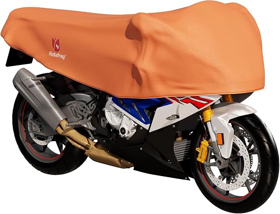 420D Motorcycle Half Cover-Outdoor Waterproof All Weather Protection Lightweight Half Cover, Orange M Size for Most Touring Models Harley Davidson,Honda Goldwing,Road King Street Glide