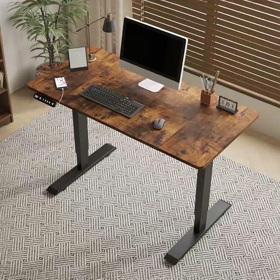 Electric Standing Desk 48 x 24 Inches,Brown+48" Desktop