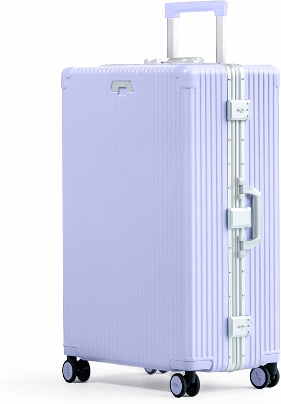 Nobl Travel Large Checked Suitcase, Zipperless Aluminum Frame PC Hard Shell