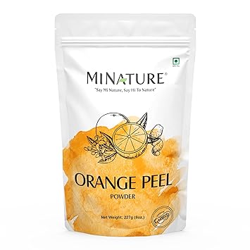 Orange Peel (Citrus Aurantium) Powder by mi nature - 227 g / 8 OZ / 1/2 lb | All Natural | Vegan | Non GMO | For Hair & Skin Care
