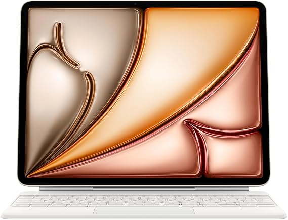 Magic Keyboard Case for Apple 13 inch iPad Air (M3), Great Writing Experience, Built-in Trackpad, Turkish F Keyboard - White