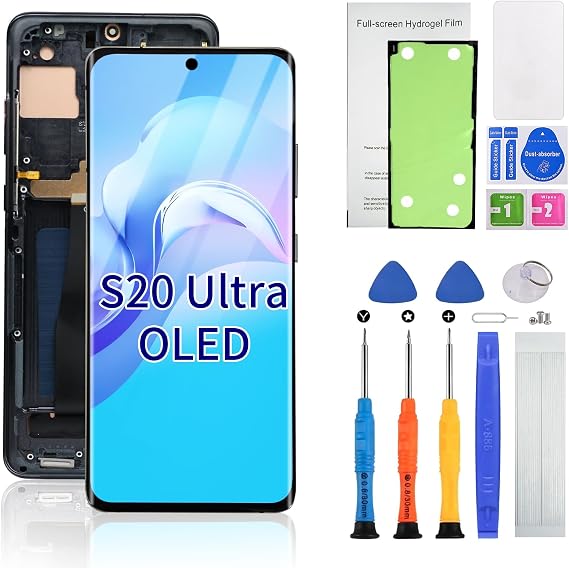 OLED for Samsung Galaxy S20 Ultra Screen Replacement S20Ultra-Black