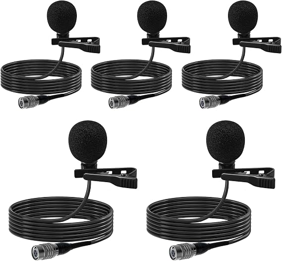 5 Pack Lavalier Lapel Microphone Super Cardioid Mic for Audio-Technic