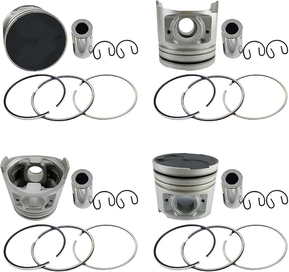 4PCS 4M40 Piston + Piston Rings For Mitsubishi 4M40 4M40T 4M40TD Engine Pajero FB501 FD511 L200 Repair PAJERO TRITON MK NM For CAT 305.5 306 307B 307C 307D 308C 308D STD 4M40 Piston ME201780