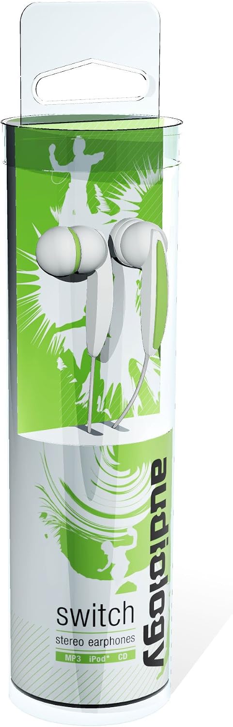 Audiology AU-154-GR in-Ear Stereo Earphones for MP3 Players, iPods and iPhones, Green