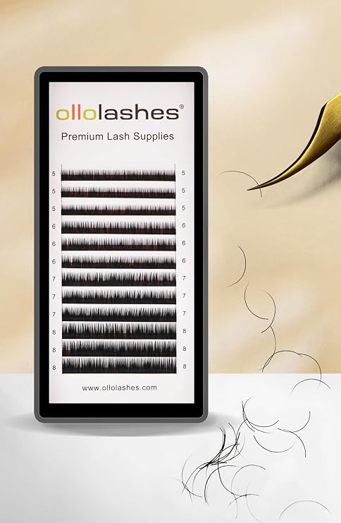 Eyelash Extension B C CC D J Curl Mix 5-20mm 0.03 0.05 0.07 0.15 Super Matte Classic Lash Extensions Professional Supplies for Lash Techs (D-0.03, 5-8mm)