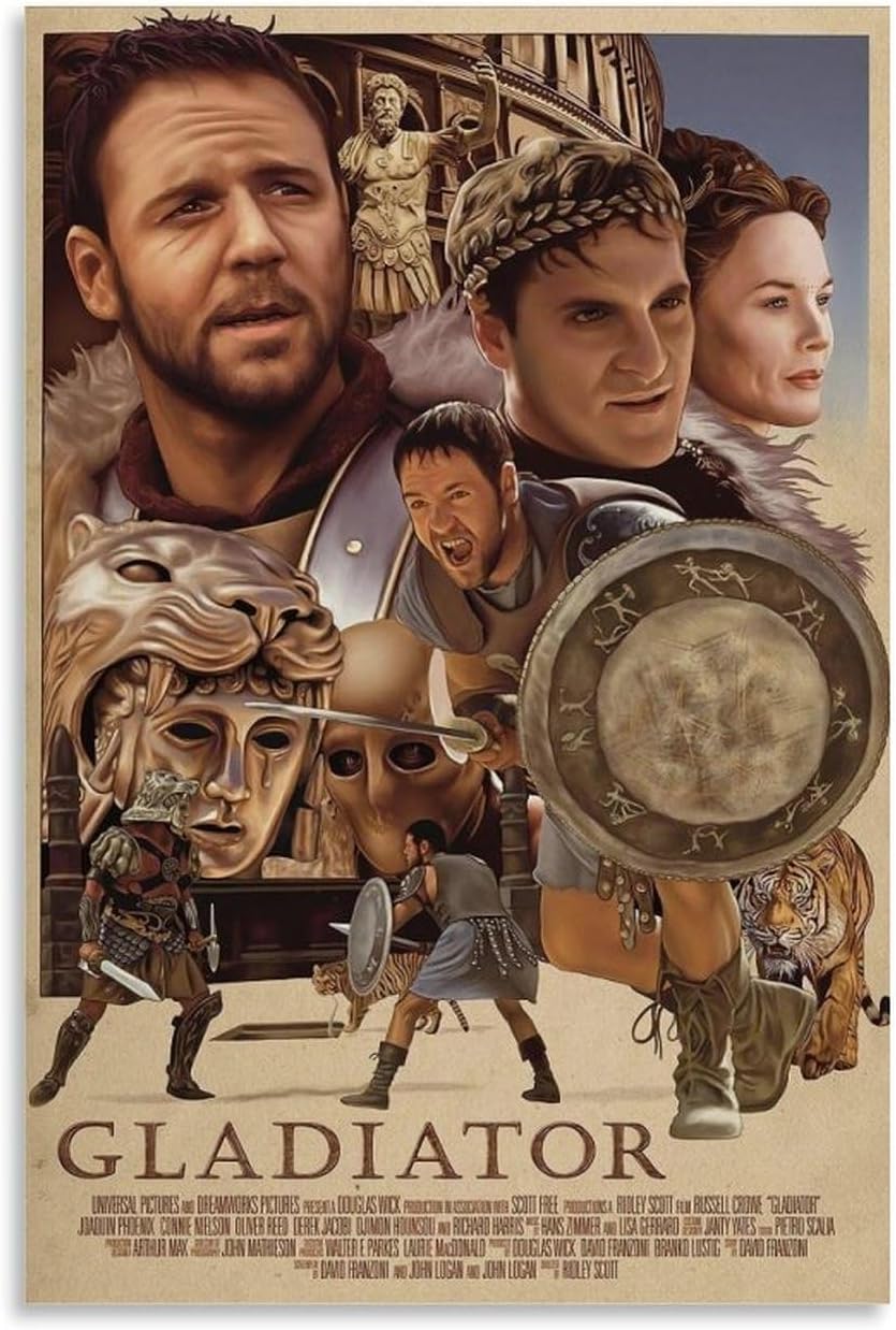 BERULL Retro Movie Gladiator Poster Canvas Posters for Room Aesthetic Decor GiftsUnframe-style 12x18inch30x45cm