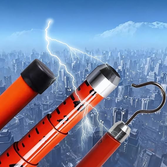 Non-Conductive Telescoping Measuring Stick, 6 25 30 50 ft Portable Survey Rod for Power Line Inspections, 4-13 Sections Height Measurement Tool(26.2 ft/8 m)