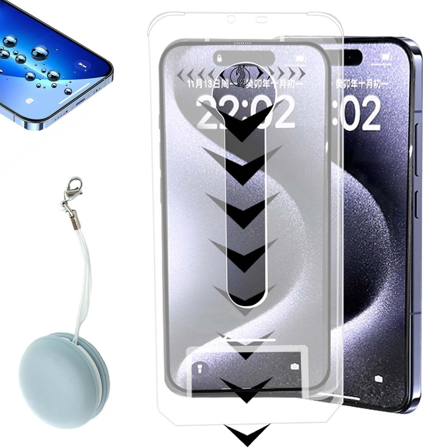 Mbffshop Silk Screen Dust-Free Room Tempered Film, Mbffshop Screen Protector, Invisible Screen Protector for iPhone- Dust Free Without Bubbles, HD, Privacy Tempered Film for iPhone Privacy Film,15